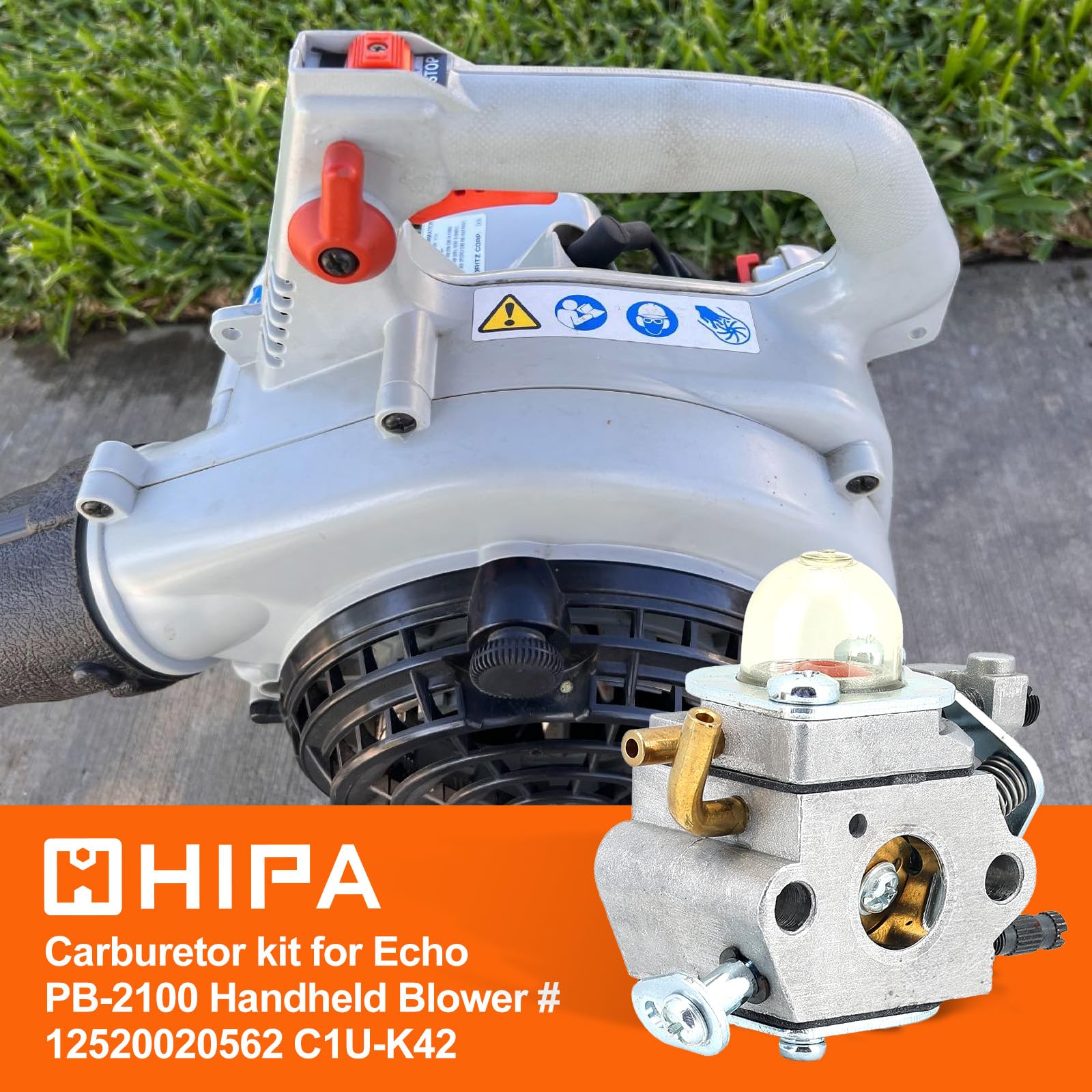 Hipa PB-2100 Carburetor Replacement Kit for Echo PB2100 PB-2155 Leaf Blower - Compatible with Zama C1U-K42 Series - Complete Maintenance Kit for Easy DIY Repair | Perfect for Yard Cleanup & Landscaping
