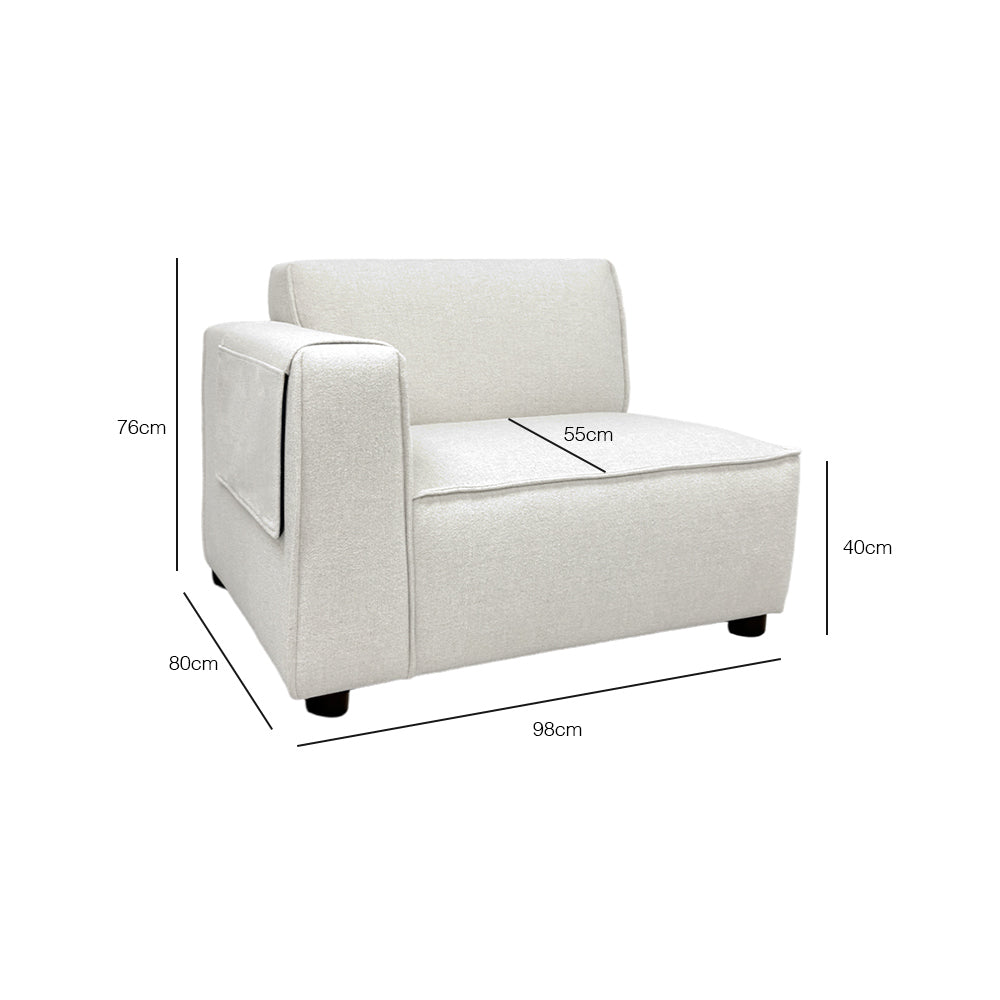 Bruno Left Arm Modular Chair - Ergonomic Office Chair with Adjustable Height & Lumbar Support - Perfect for Home Office, Gaming & Workspace