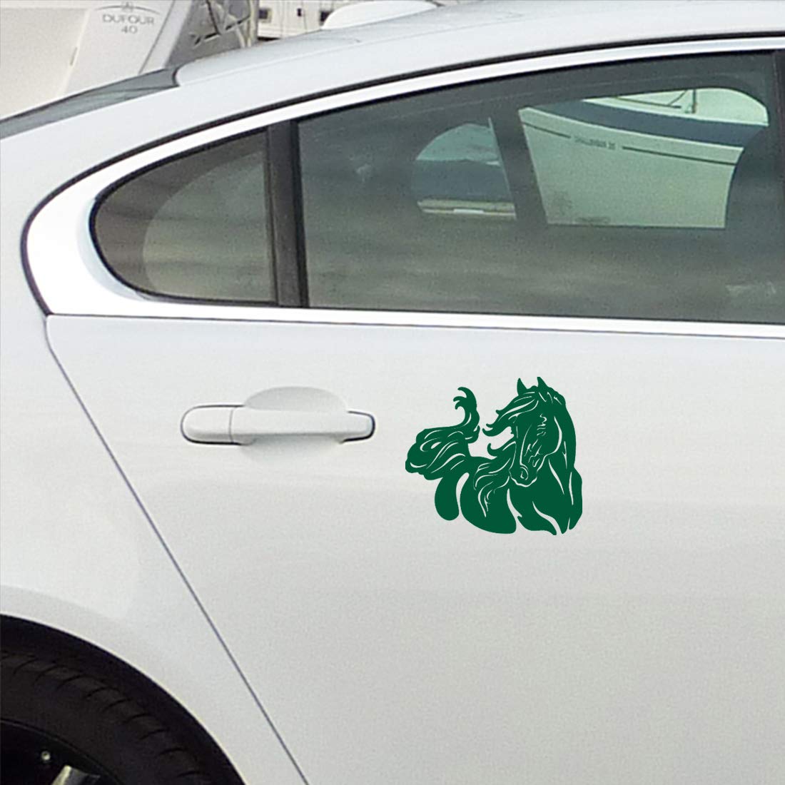 Premium Waterproof Vinyl Decal Stickers - Horse Design (Green, Set of 2) for Laptop, Phone, Helmet, Car Window, Bumper, Mug, Cup, Door & Wall Decoration | Perfect for Equestrian Lovers, Home Decor & Personalizing Your Belongings