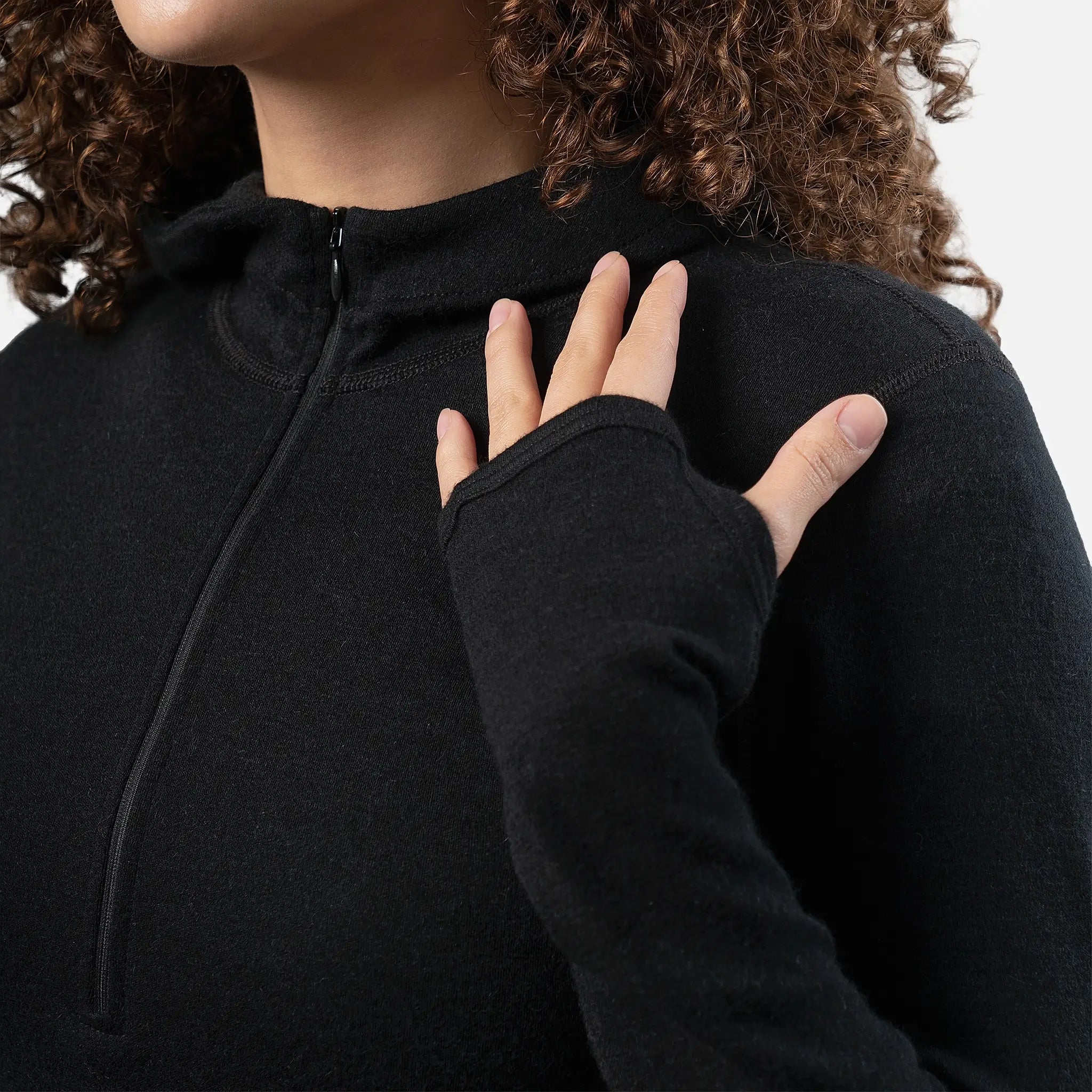 Women's Lightweight Alpaca Wool Hoodie - 300 GSM Half Zip Pullover for Outdoor Hiking & Casual Wear