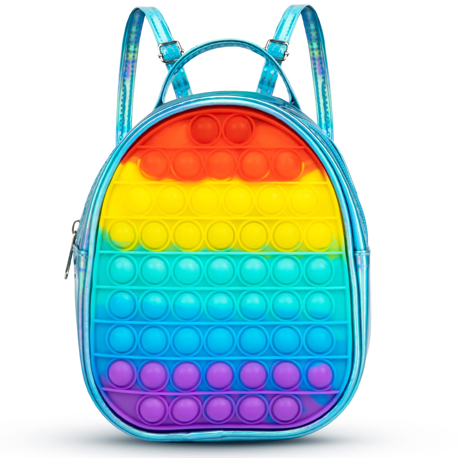QCQHDU Pop Poppers Sensory Fidget Toy Backpack for Girls & Kids - Push Bubble Popper Shoulder Bag for Toddlers - Perfect for Stress Relief, Travel, and School Use