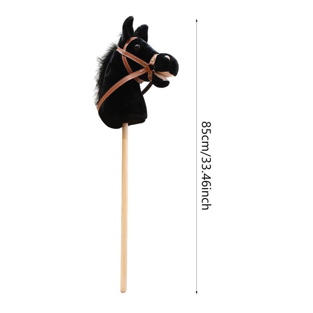 Realistic Sound Stick Horse Riding Toy for Kids - Black Hobby Horse with Neighing Sounds | Perfect for Pretend Play, Outdoor Fun, and Birthday Gifts for Boys & Girls