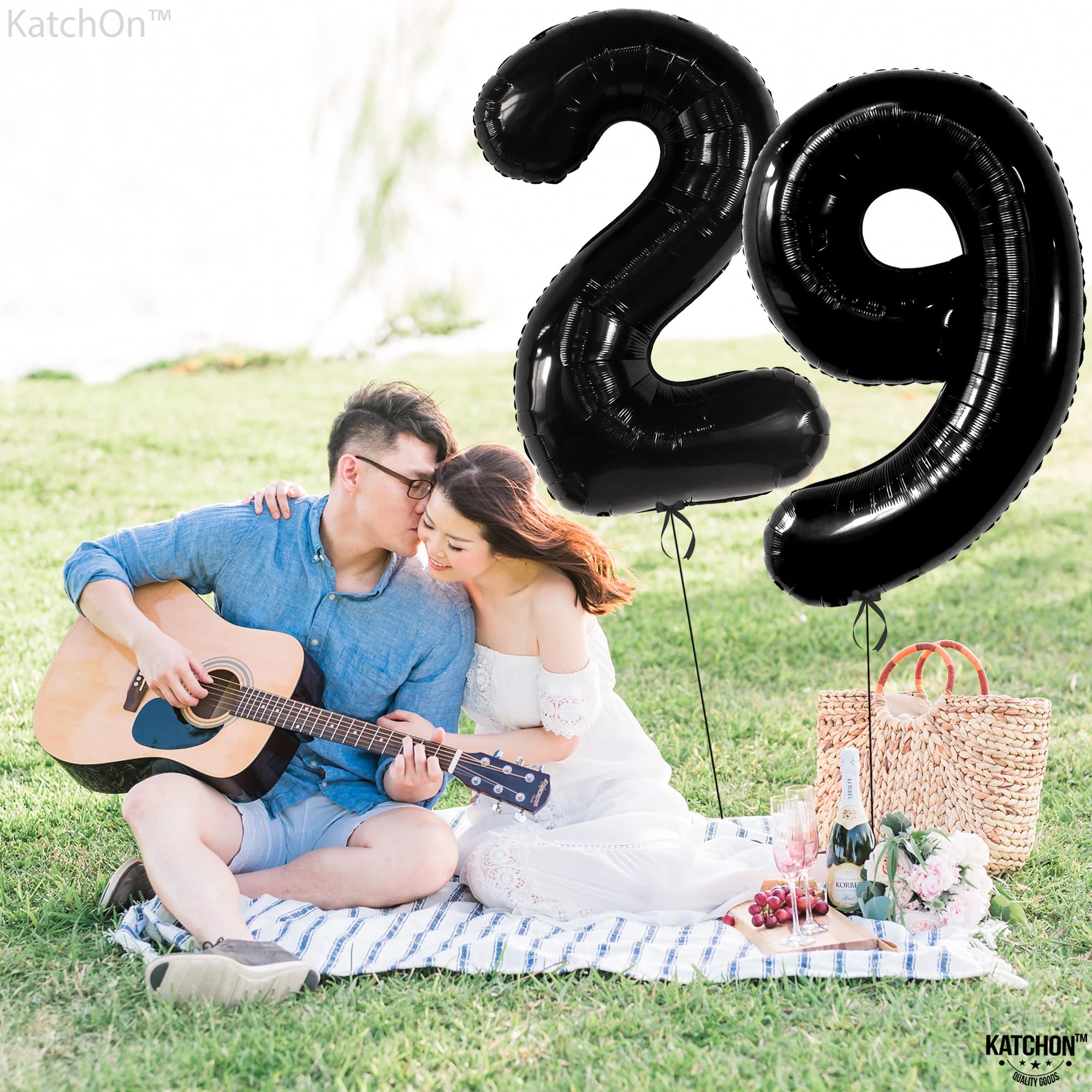 KatchOn 40 Inch Black 29 Balloon Numbers - Giant Foil Birthday Balloons for 29th Birthday Party Decorations | Men & Women Celebration | Perfect for Milestone Birthday, Anniversary, Graduation & Photo Backdrops