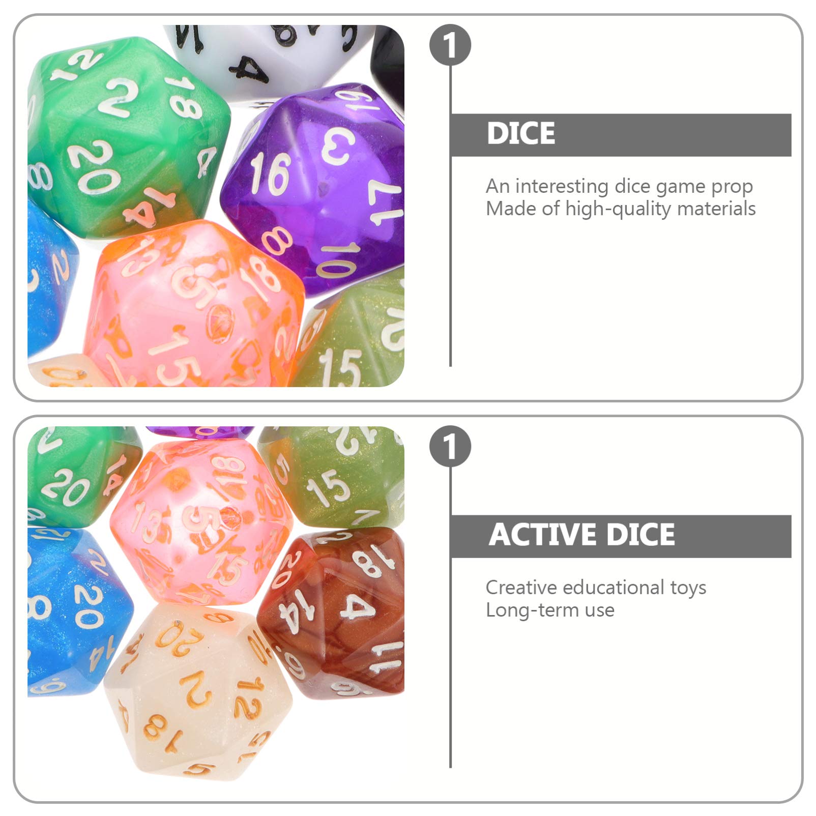 TOYANDONA 10-Piece Resin Dice Molds Set - 20-Sided D&D Game Dice, Educational Puzzle Toys & DIY Craft Supplies for Tabletop RPG, Board Games, and STEM Learning Activities