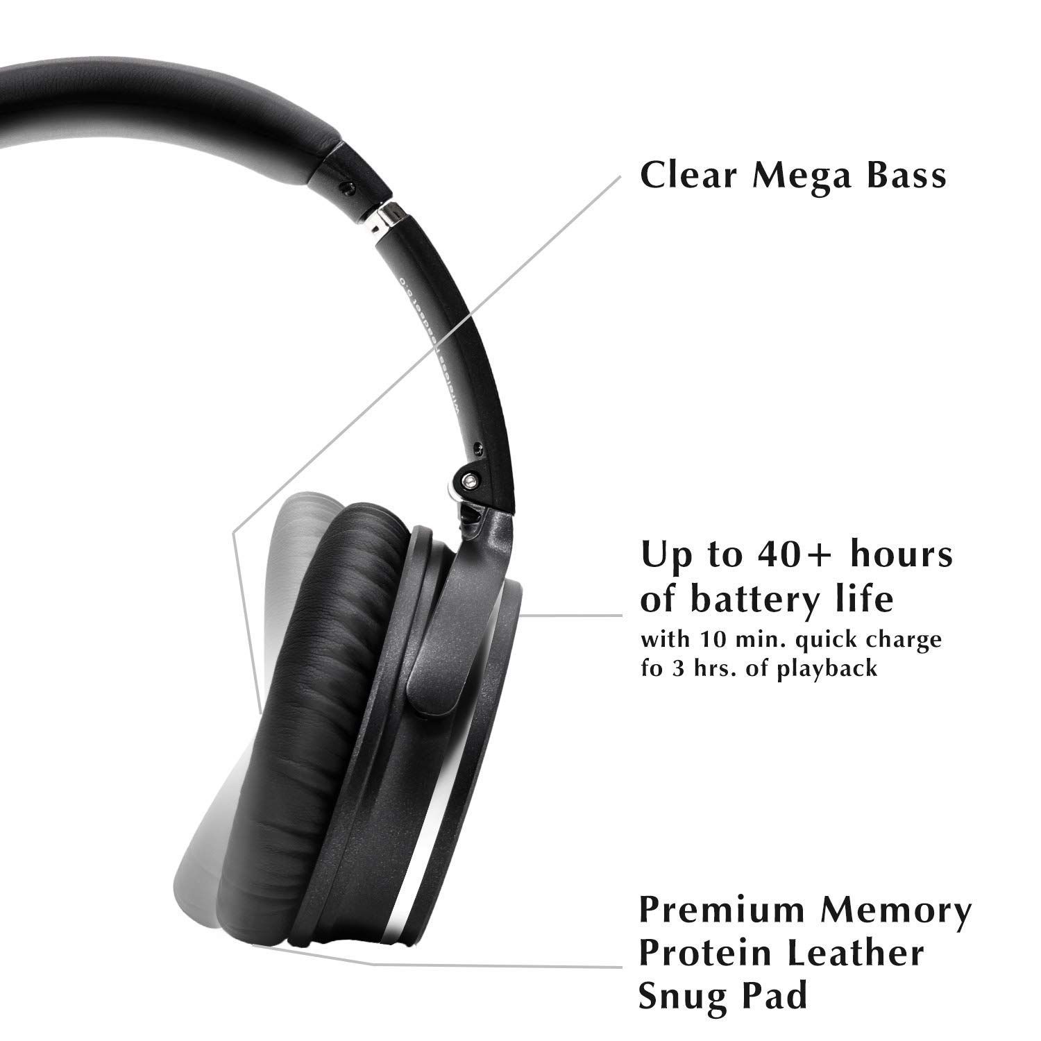 Srhythm NC35 Active Noise Cancelling Wireless Bluetooth 5.0 Headphones - Over-Ear Foldable Design with Built-in Mic, 50+ Hours Playtime, Multi-Point Connection for Calls | Perfect for Travel, Work & Gaming