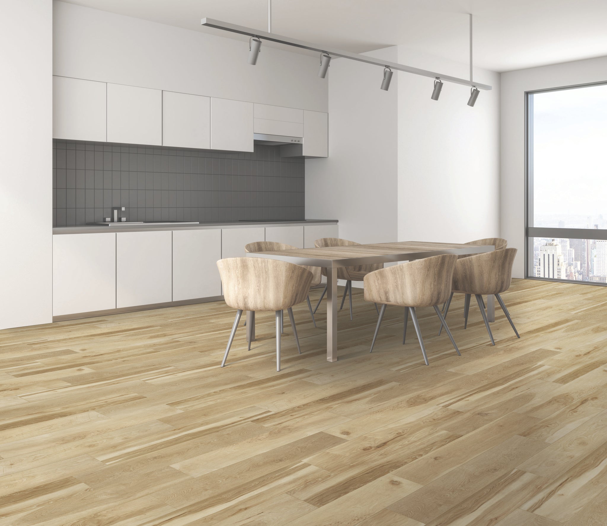 Coretec Plus HD Integrated Bevel Blended Praline 7x48 Waterproof Luxury Vinyl Plank Flooring - Perfect for Living Rooms, Kitchens & Basements