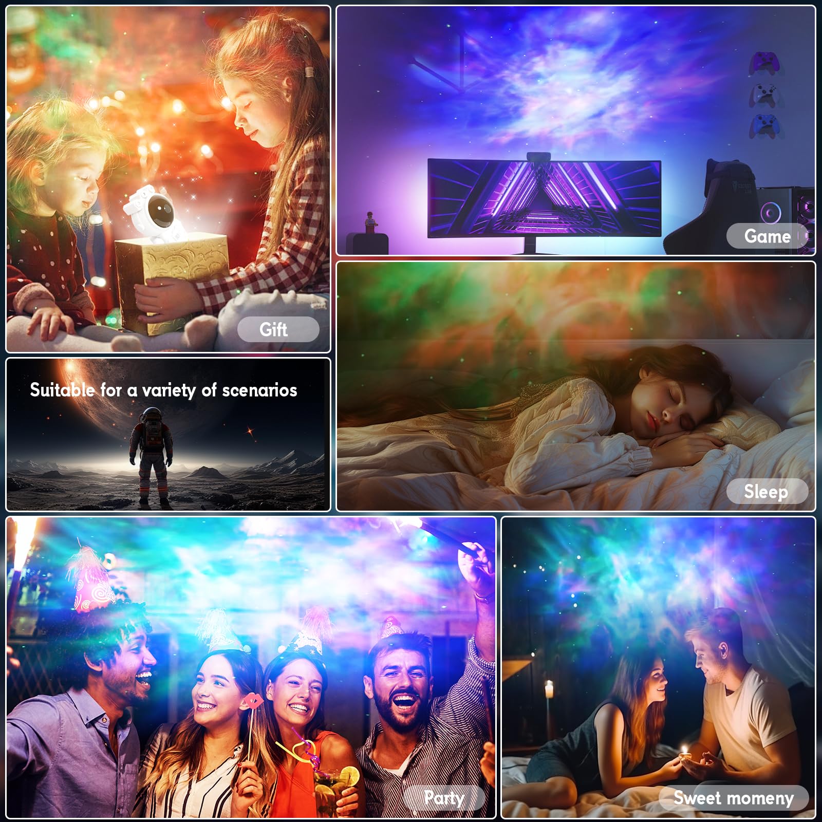 Astronaut Star Projector Galaxy Night Light - Space Projector with Timer & Remote Control | Starry Nebula Ceiling LED Lamp for Kids Room Decor, Christmas, Birthday & Valentine's Day Gifts | Perfect for Bedroom, Nursery, Meditation & Relaxation