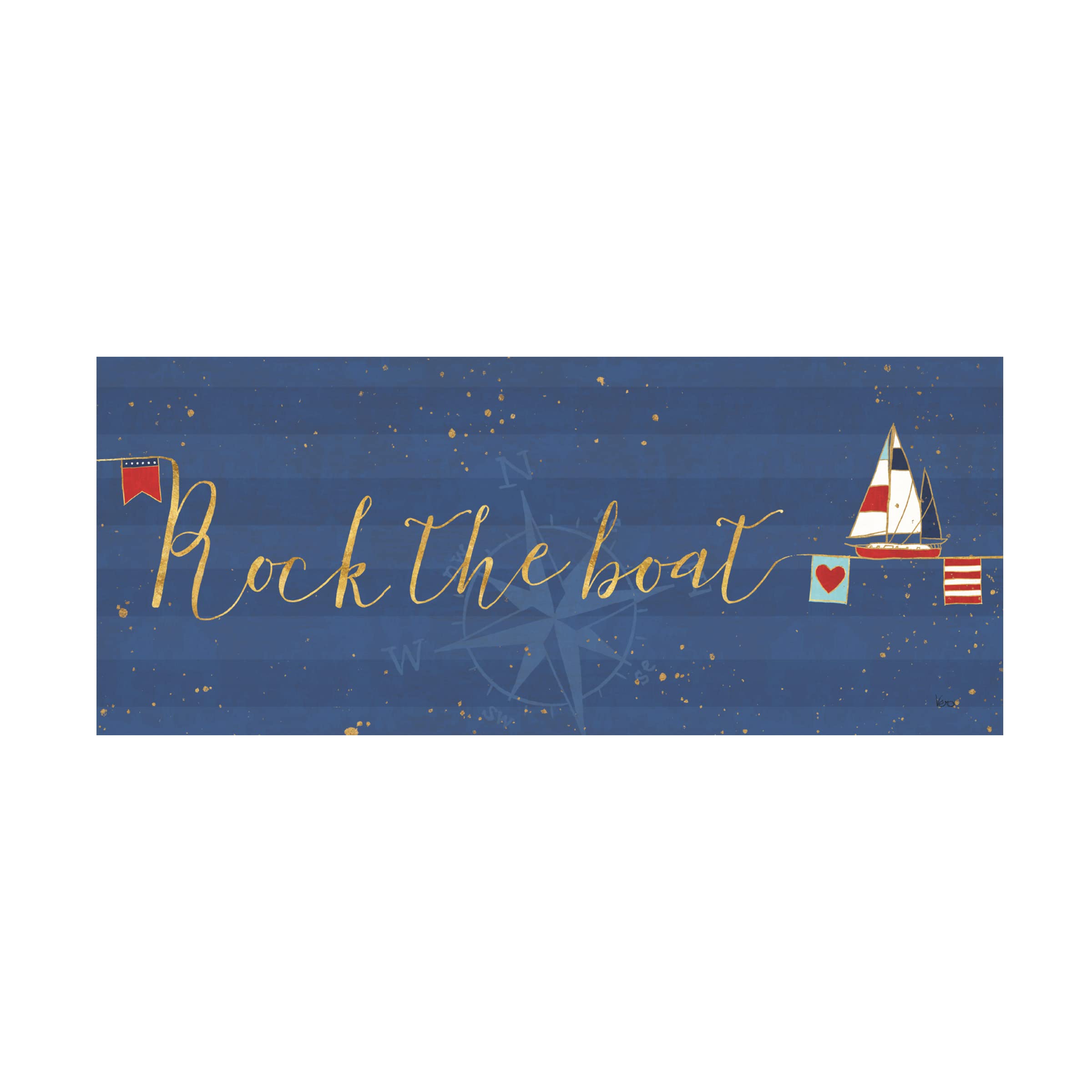 Trademark Fine Art 'Underlined Nautical VII' Canvas Wall Art Print by Veronique Charron - Modern Coastal Decor for Living Room, Bedroom & Office