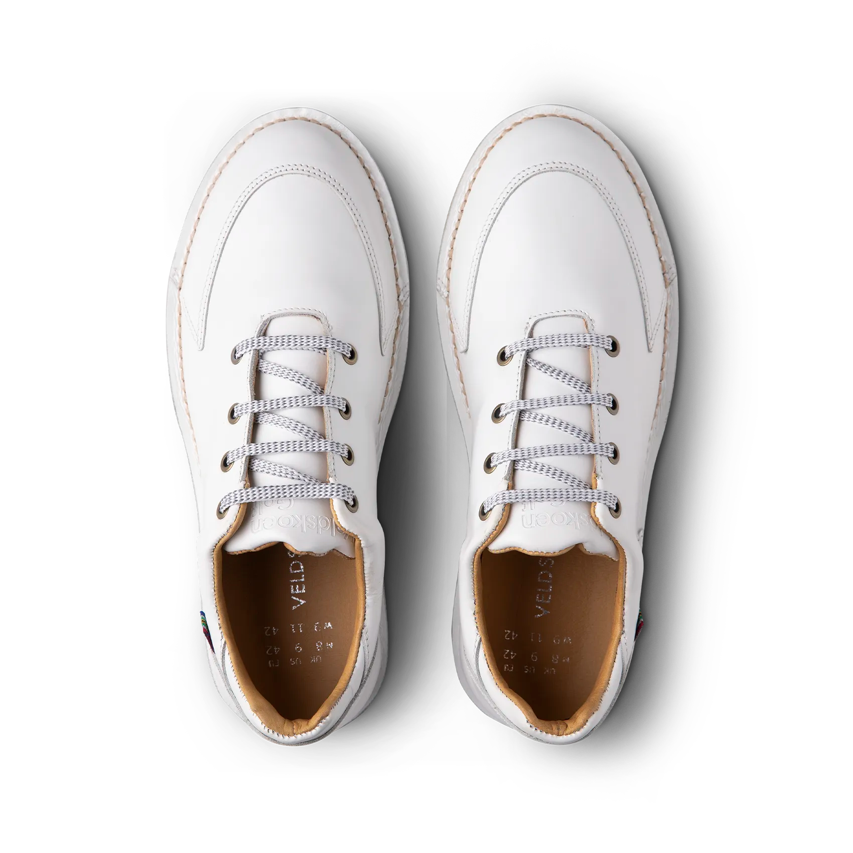 Veldskoen Albatross Golf Shoes for Men - Premium White Leather with Grey Sole - Comfortable & Durable Spiked Golf Footwear for Course & Clubhouse
