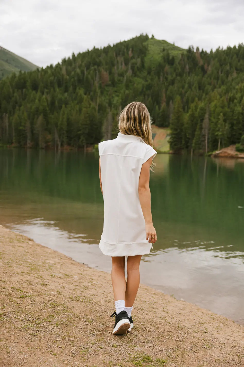 Emory Quarter Zip Dress in Ivory - Women's Casual Pullover Sweater Dress | Perfect for Fall, Winter & Layering Outfits