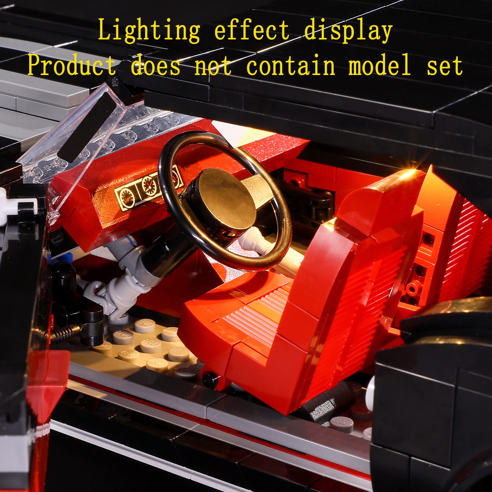 GEAMENT LED Light Kit for Lego Chevrolet Camaro Z28 10304 - Compatible with Creator Expert Set (Model Not Included) - Perfect for Night Displays & Car Enthusiast Collections