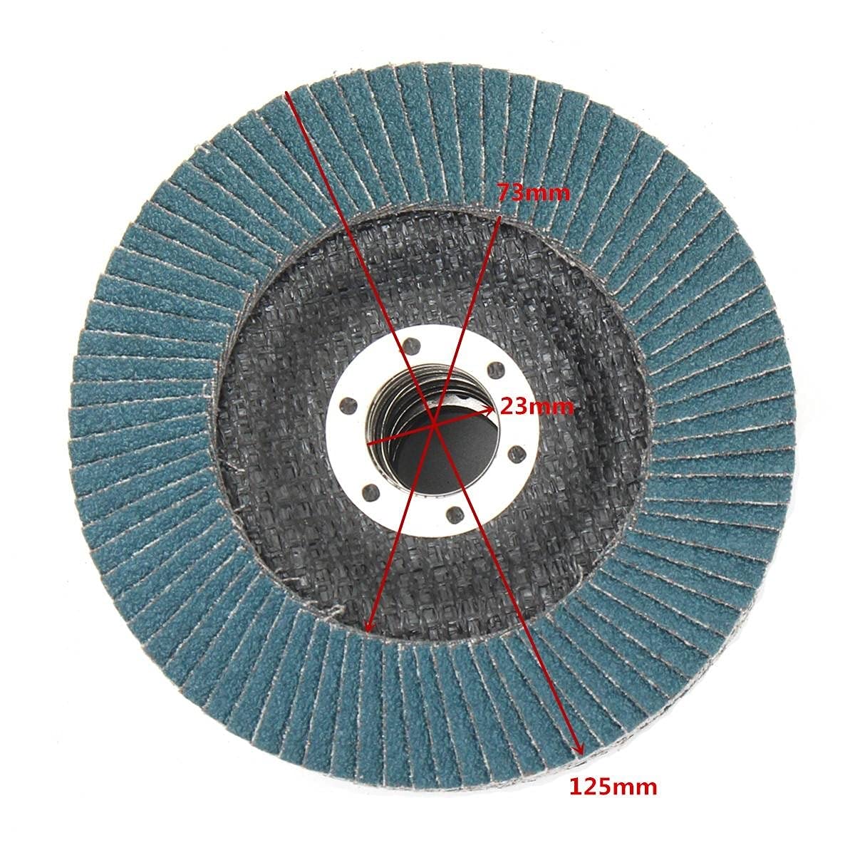 10PCS 125mm/5 Inch Professional Flap Discs - 40/60/80/120 Grit Sanding Wheels for Angle Grinder - Metal Wood Grinding & Polishing - Perfect for DIY, Construction & Automotive Projects (40 Grit)