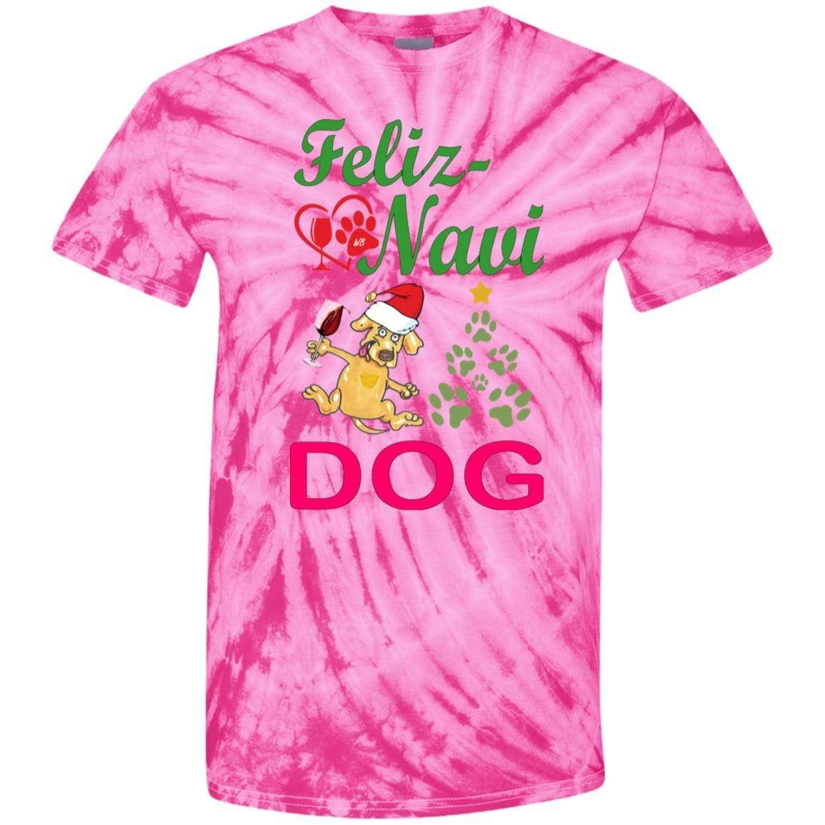 Feliz Navi Dog Tie Dye Youth T-Shirt | Christmas Holiday Graphic Tee for Dogs & Pet Lovers | Perfect for Xmas Parties, Pet Photos & Festive Gifts