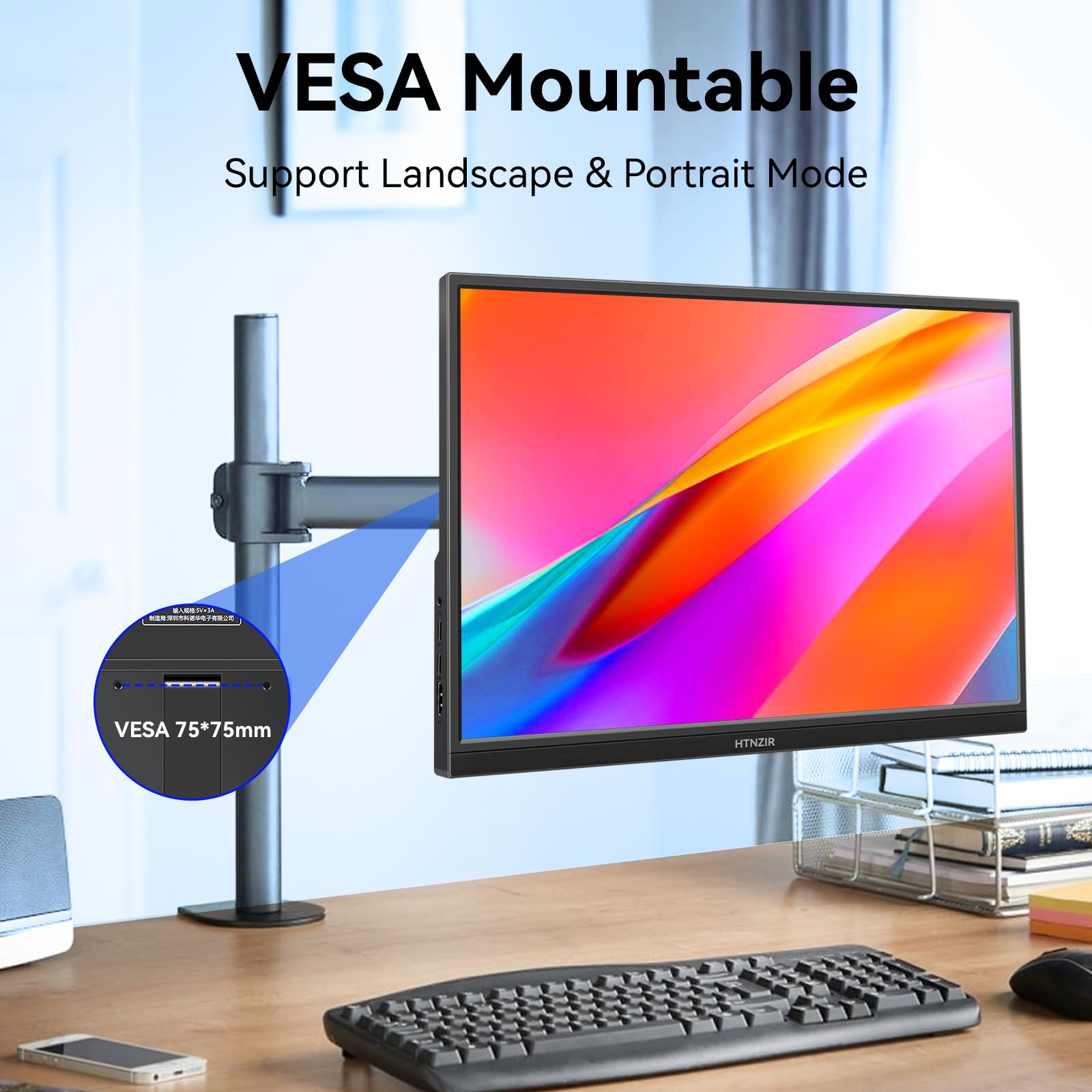 16 Inch Portable Monitor with 1920x1200 IPS Display - USB-C & HDMI Plug and Play Travel Monitor for Laptop, Mac, PC, Phone, PS5, Xbox & Switch - Ultra Slim Lightweight Design with Built-in Speakers for Work, Gaming & Entertainment On-The-Go