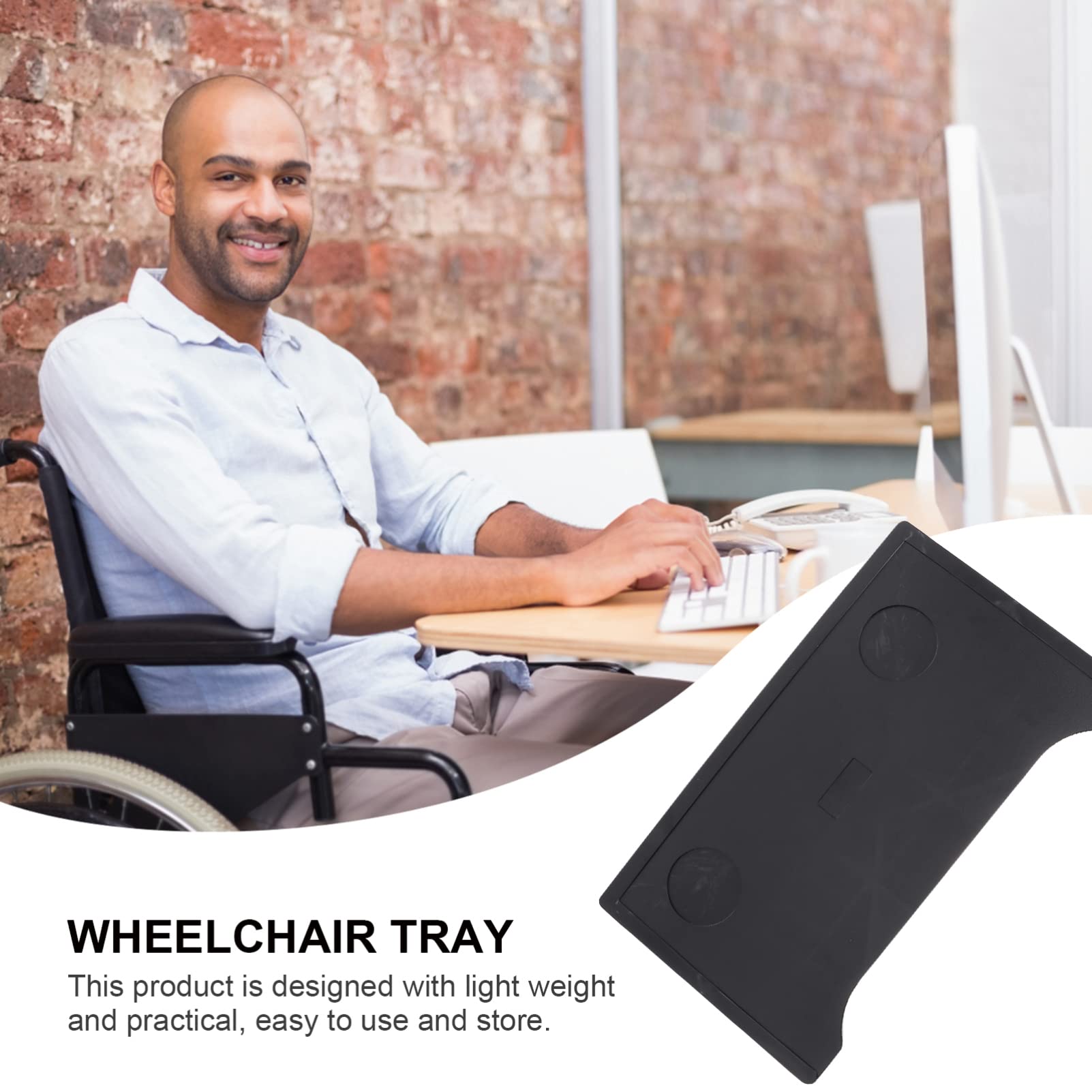 Detachable Wheelchair Tray with Cup Holder - Adjustable Dining Table for Seniors & Elderly - Walker Accessory for Meals, Reading & Daily Activities