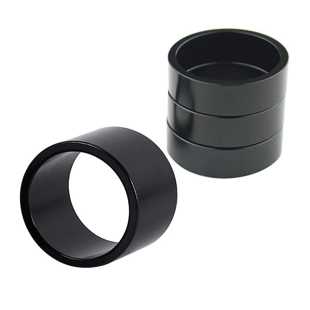 8 PCS Aluminum Alloy Bicycle Headset Spacer Set - 1 1/8-Inch Threadless Stem Spacers (2MM 3MM 5MM 10MM, Black) for MTB BMX Mountain Road Bikes - Perfect for Handlebar Height Adjustment and Bike Customization