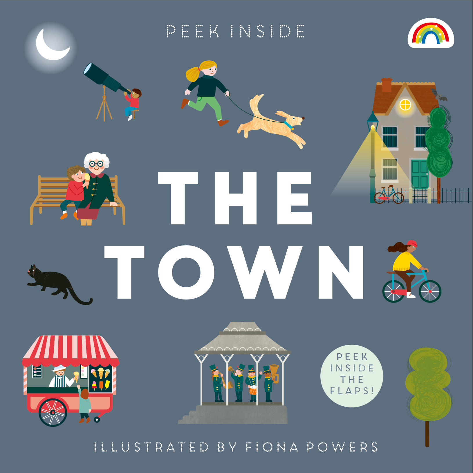 Peek Inside The Town Board Book - Interactive Lift-the-Flap Children's Book for Early Learning & Storytime Fun