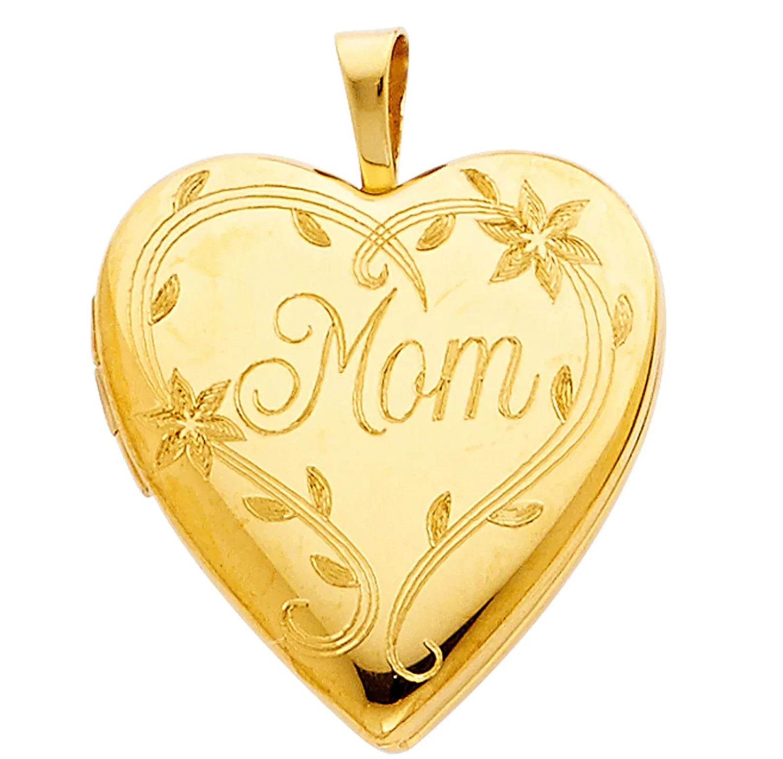 2027 Gold Heart Locket Pendant for Mom - Engraved Personalized Jewelry Gift for Mother's Day, Birthday & Anniversary | Perfect for Everyday Wear & Special Occasions