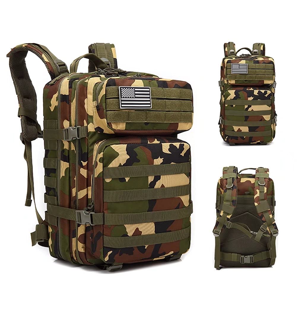 Military Tactical Backpack 45L Molle Rucksack for Hiking Hunting & Camping