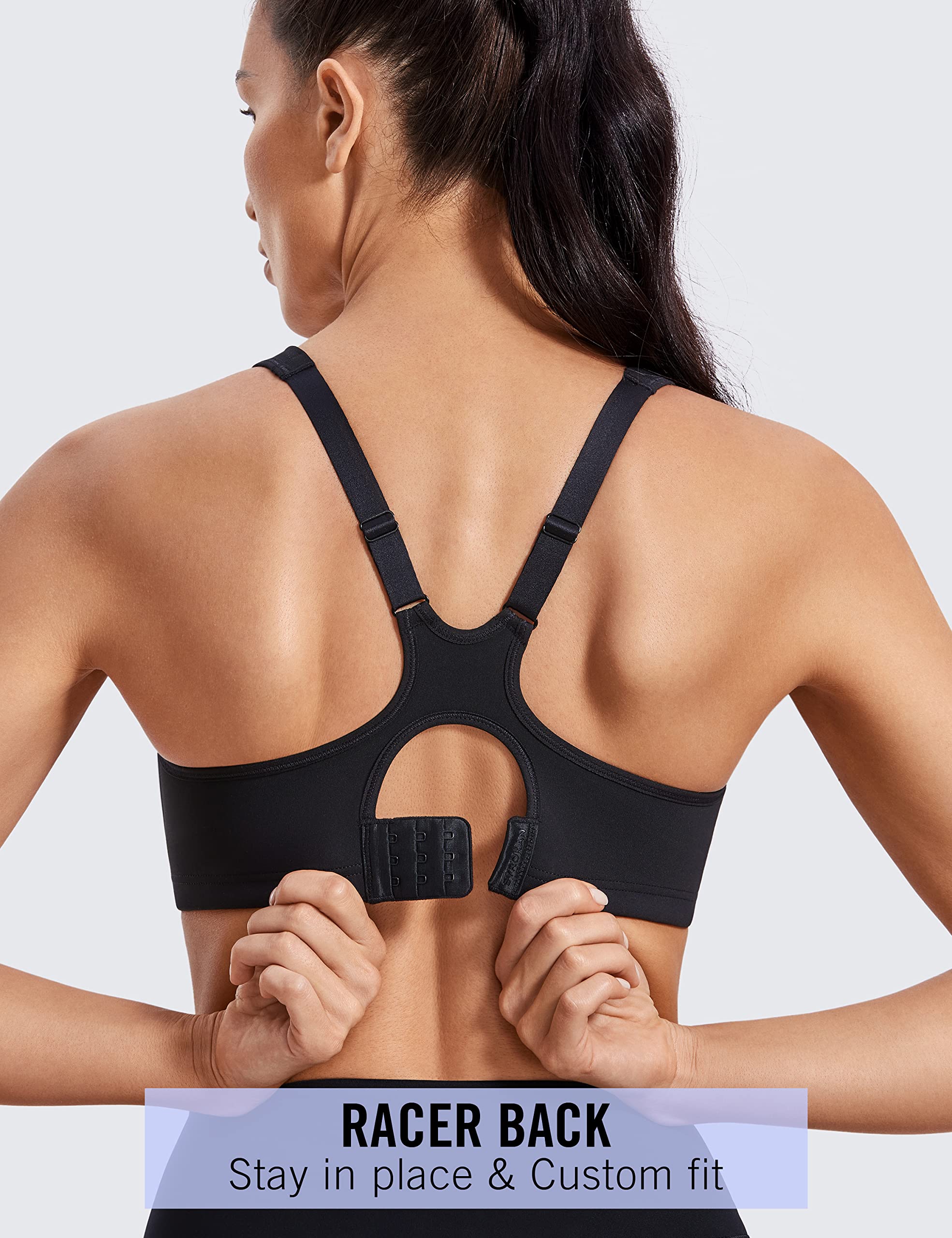 SYROKAN High Impact Sports Bras for Women - Maximum Support, Unlined Underwire Racerback Workout Bra - No Uniboob Design - Perfect for Running, Gym & High-Intensity Training