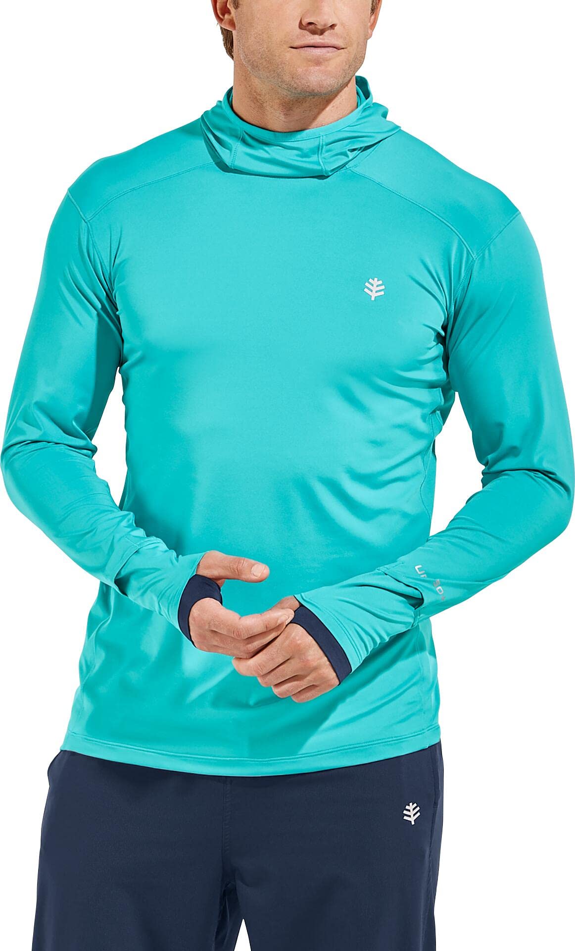 Coolibar UPF 50+ Men's Agility Performance Hoodie - Sun Protective Outdoor Activewear for Hiking, Running & Fishing