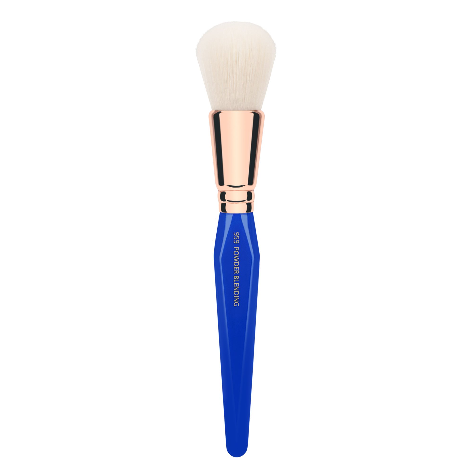 Bdellium Tools Professional Vegan Makeup Brush - Golden Triangle 959 Powder Blending Brush with Soft Synthetic Fibers - Blue (1pc) | Perfect for Foundation, Contouring & Blush Application