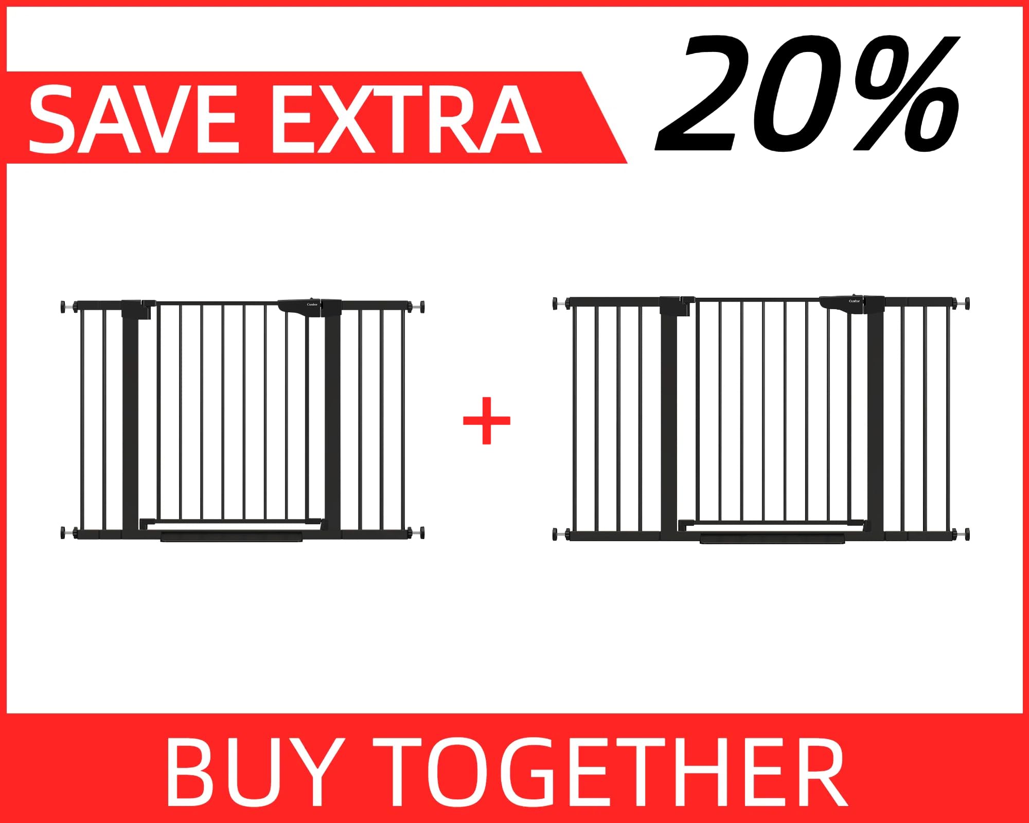 Cumbor 46 & 51.5-Inch Extra Wide Baby Gate with Auto Close - Walk Through Dog Gate for Home Safety, Stairs, and Doorways | Perfect for Childproofing and Pet Containment