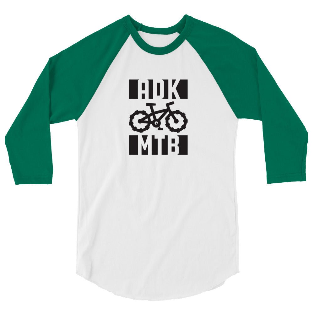 Adirondack MTB Raglan 3/4 Sleeve Cycling T-Shirt - Breathable Performance Tee for Mountain Biking & Outdoor Adventures
