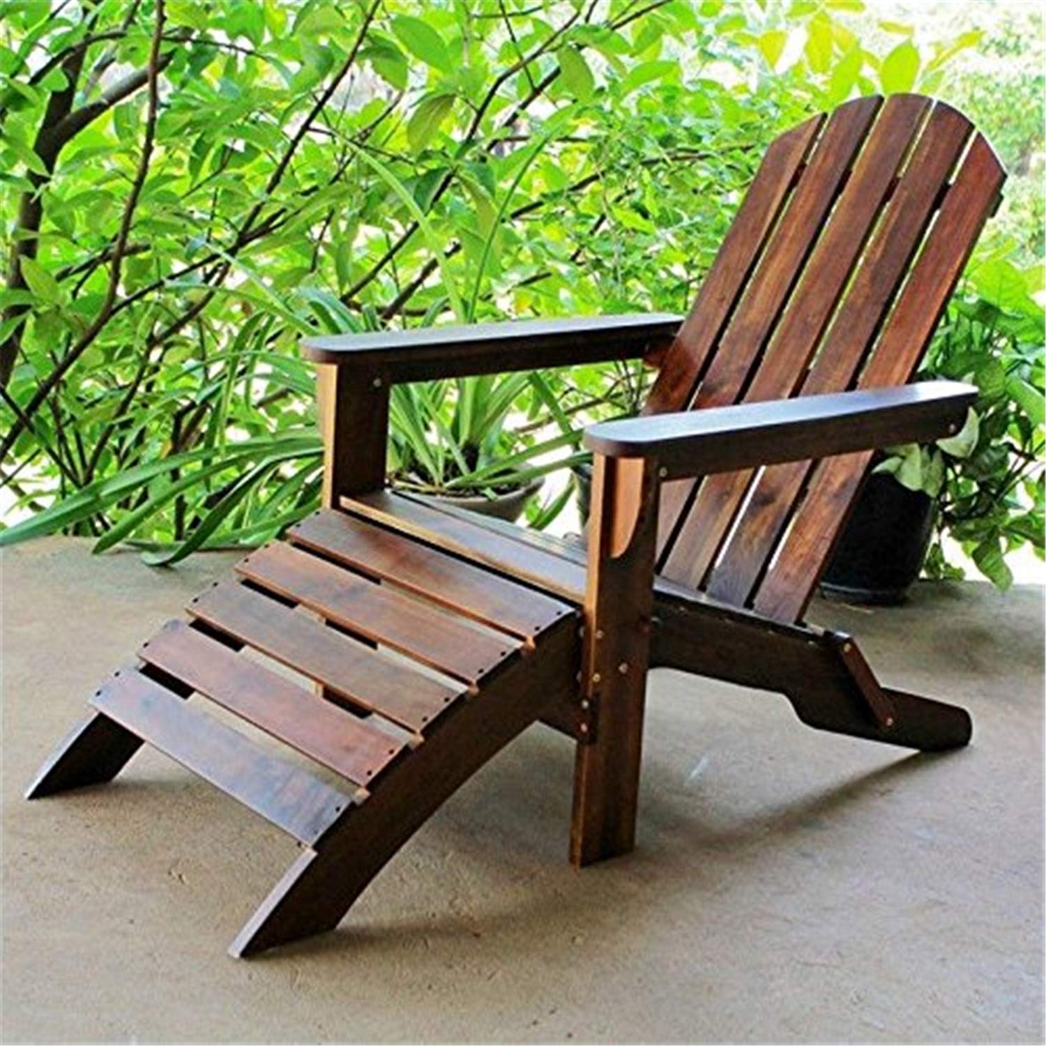 Premium Outdoor Adirondack Chair with Footrest - Weather-Resistant Patio Furniture for Garden, Poolside & Backyard Relaxation | International Caravan Collection