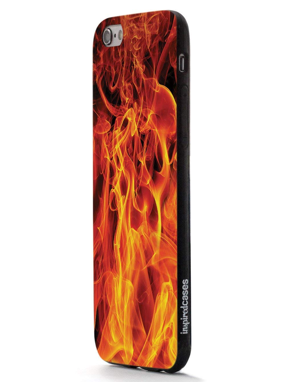 Premium 3D Textured Fire Inferno Flame Phone Case for Apple iPhone 7 Plus - Shockproof Protective Cover with Stylish Design - Perfect for Outdoor Adventures, Work & Daily Use