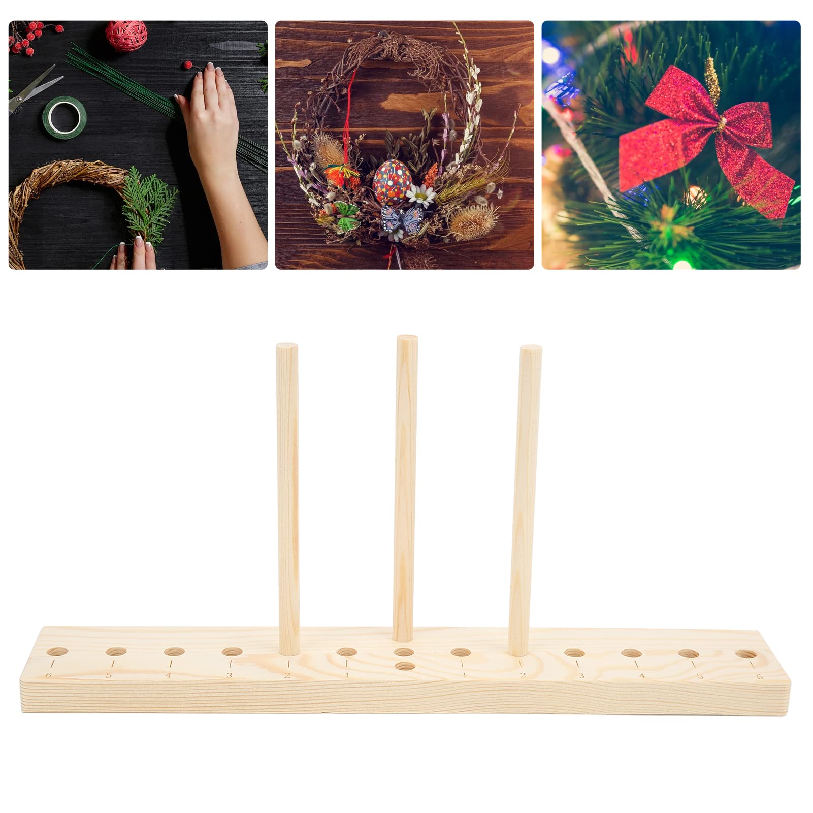 Yuehuamech Wooden Bow Maker Kit - Adjustable DIY Ribbon Bow Tool for Hair Bows, Holiday Wreaths, Gift Wrapping & Crafting - Perfect for Christmas, Weddings, and Party Decorations