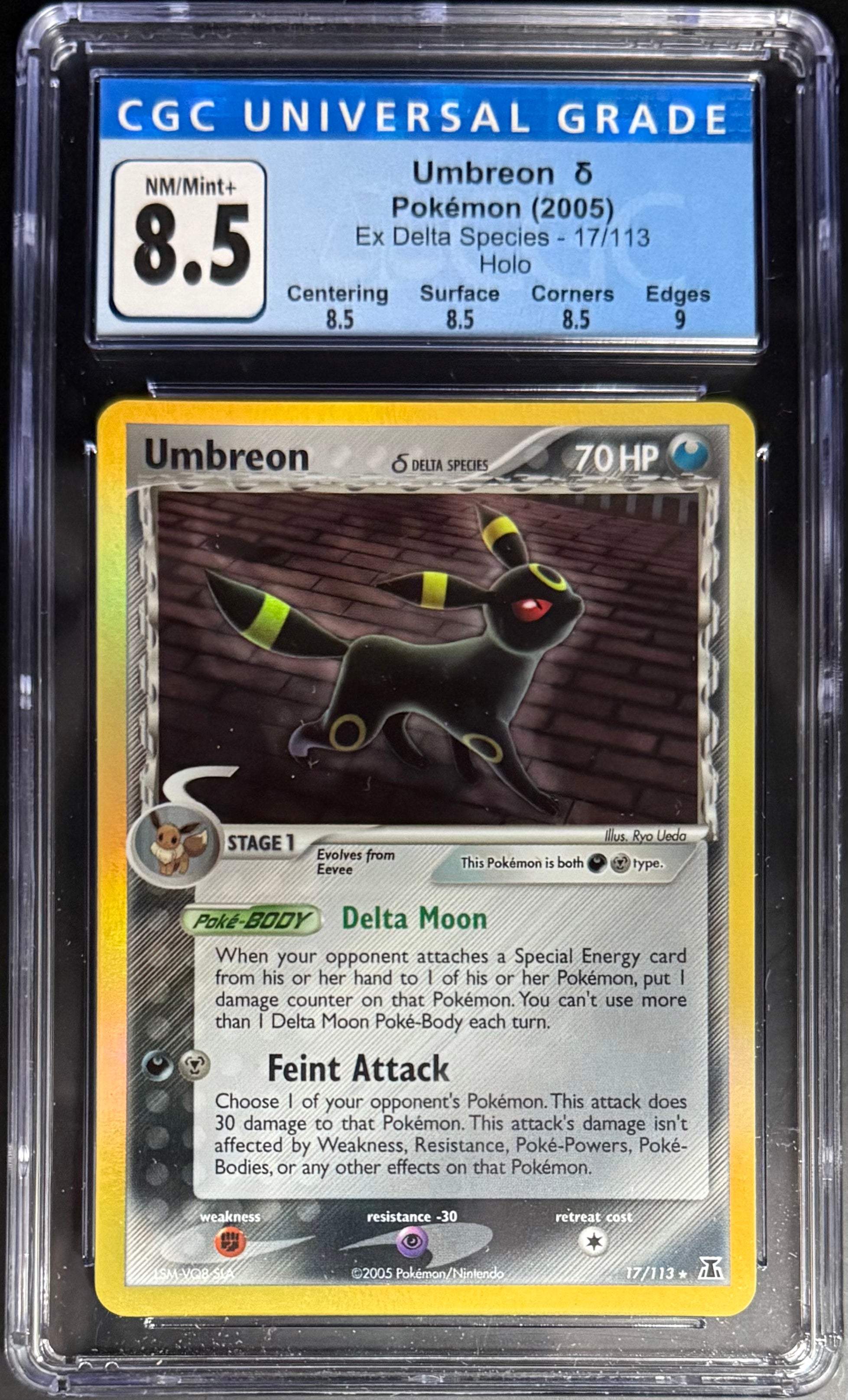 Pokemon Umbreon EX 17/113 Holo Delta Species Trading Card (2005) - CGC Graded 8.5 - Rare Collectible for Pokemon TCG Players & Fans