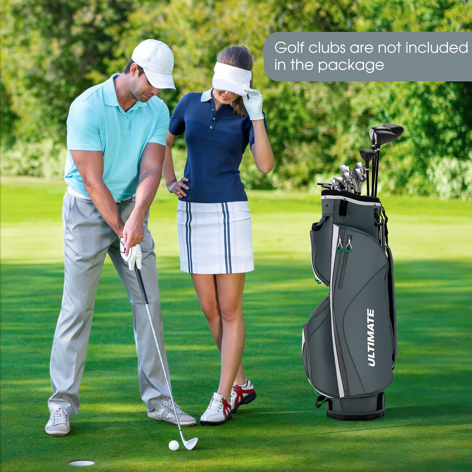 **Tangkula 14-Way Golf Cart Bag - Lightweight Stand Bag with Shoulder Strap, 7 Zippered Pockets, Cooler Bag & Valuables Pocket - Waterproof Rain Hood & Dust Cover - Perfect for Golf Courses & Travel**