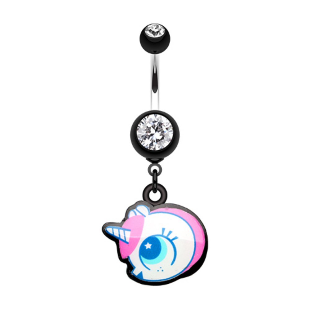 WildKlass Jewelry Baby Unicorn 316L Surgical Steel Belly Button Ring - Cute Navel Piercing for Women, Girls | Perfect for Parties, Gifts & Everyday Wear