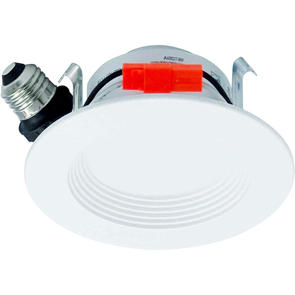 AH Lighting 4 LED Selectable 5CCT 9W Recessed Baffled Retrofit Kit Reflector - Dimmable Downlight for Bedroom, Kitchen & Living Room Lighting