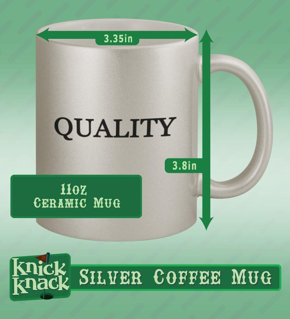 11oz Silver Coffee Mug Cup - Large Insulated Travel Mug for Hot & Cold Drinks - Perfect for Coffee, Tea, Hot Chocolate at Home, Office or Camping