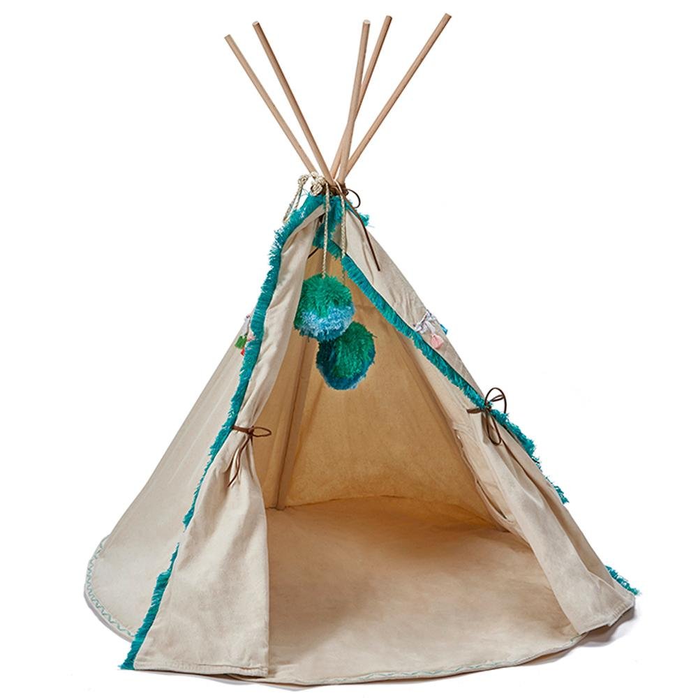 Aqua Doll Teepee Tent for Kids - Playhouse for Indoor & Outdoor Fun, Birthday Gifts & Nursery Decor