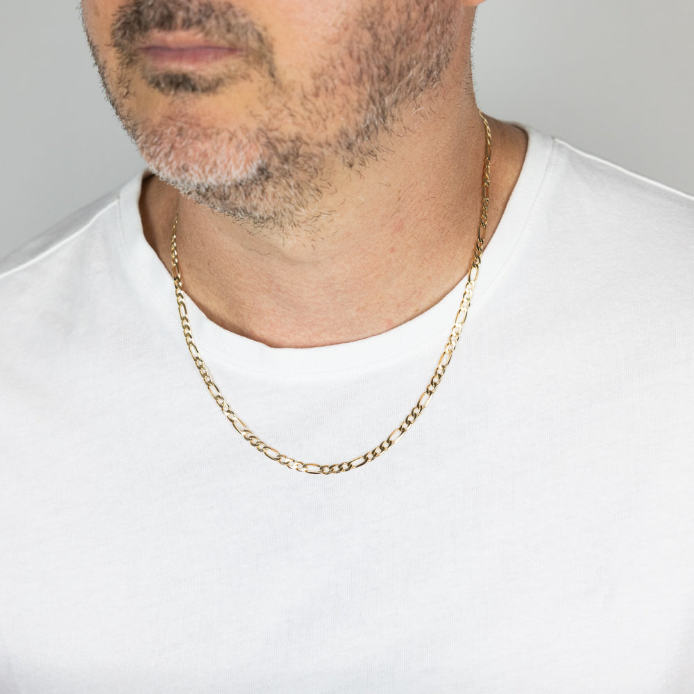 9ct Yellow Gold Figaro Chain for Women - Elegant Solid Gold Necklace for Everyday Wear & Special Occasions