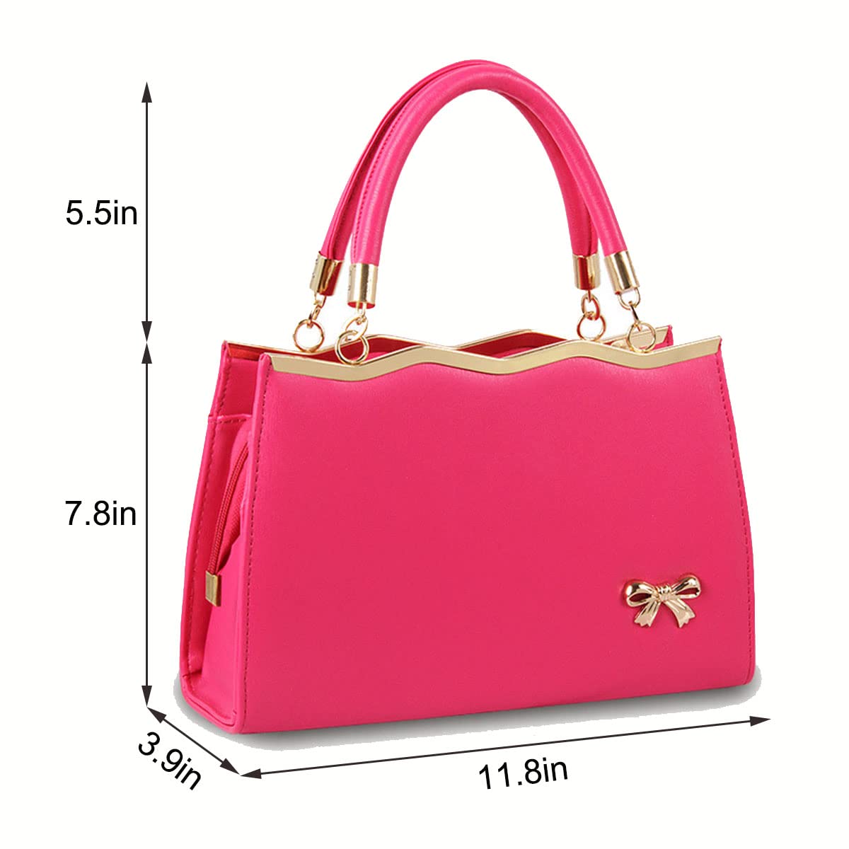 Stylish Women's PU Leather Handbag - Elegant Top Handle Satchel Shoulder Tote with Bow Knot Design | Perfect for Work, Travel & Daily Use