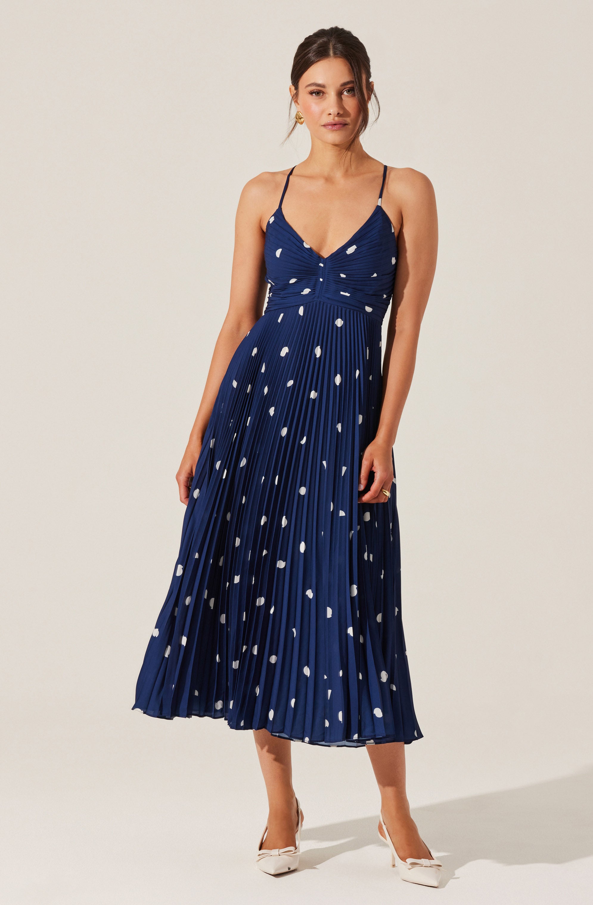 Blythe Floral Plisse Midi Dress for Women - Summer Flowy Ruffled Party Dress - Perfect for Weddings, Garden Parties & Date Nights