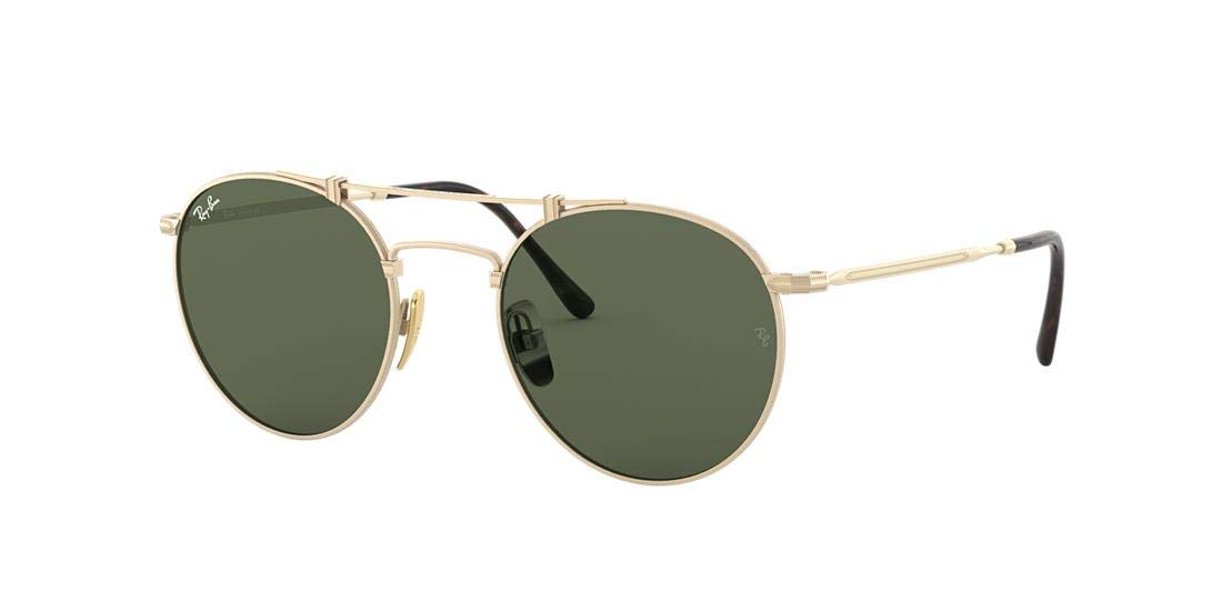 Ray-Ban RB8147 Titanium Round Polarized Sunglasses for Men & Women - UV Protection, Lightweight Frame - Perfect for Driving, Beach & Outdoor Activities
