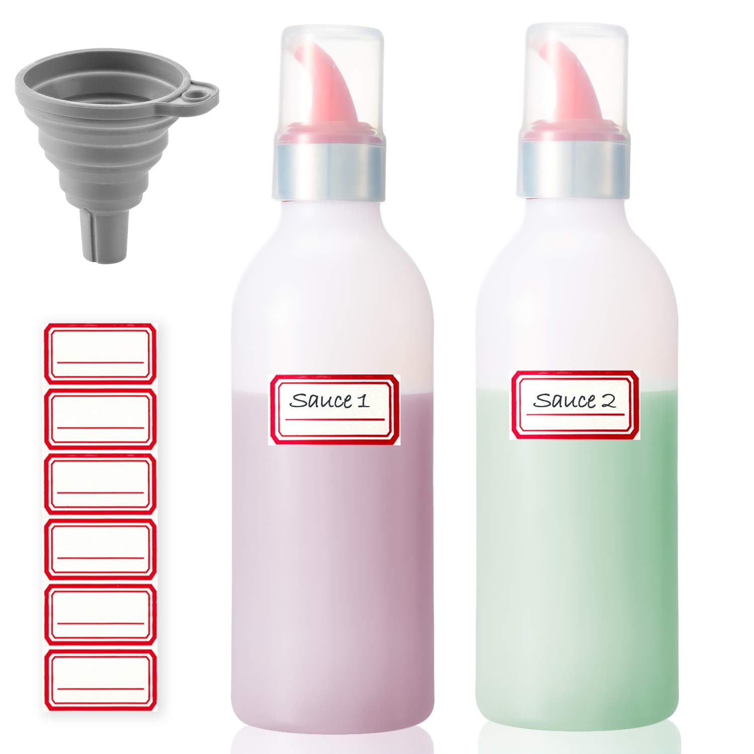 Plastic Condiment Squeeze Bottle - Leak-Proof Sauce Dispenser for Kitchen, Oil, Ketchup, Syrup & Hot Sauce - Perfect for BBQ, Pancakes & Cooking
