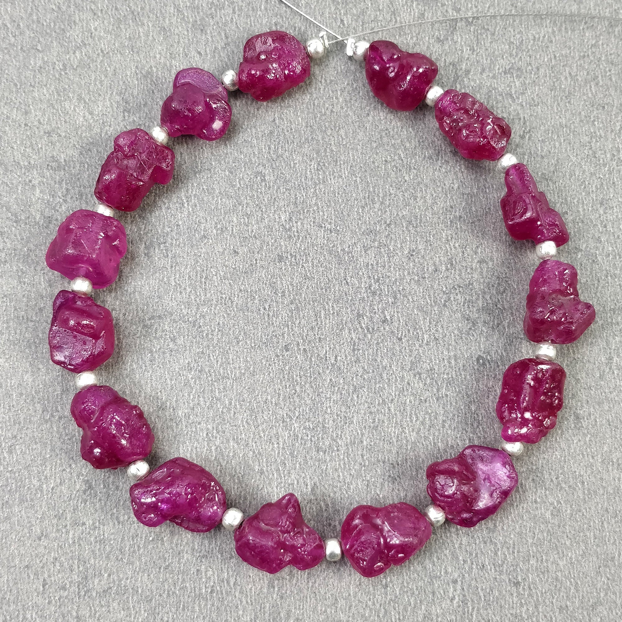 Natural Glass-Filled Pinkish Red Ruby Gemstone Loose Beads - 111.75cts Raw Uncut Nuggets (10mm, 11.5x9mm) for Jewelry Making & DIY Crafts | Includes Video
