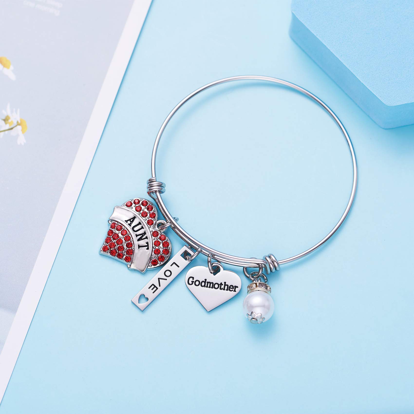 LParkin Godmother Bracelet - Meaningful Proposal Gift for Godmothers from Godchild, Baptism Jewelry for Women - Perfect for Christenings, Baby Showers & Special Occasions