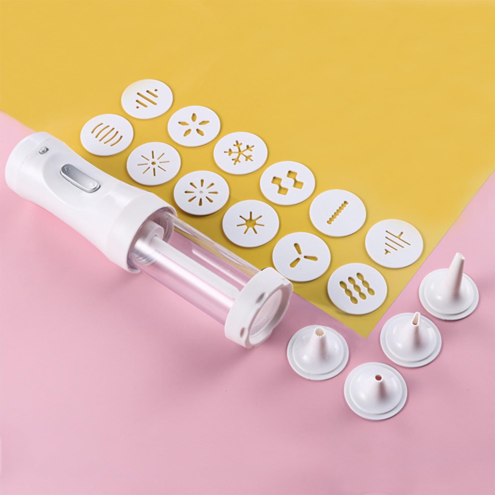 Electric Cookie Press Gun for Baking - Food Grade ABS Cookie Maker Kit with 12 Discs & 4 Icing Tips - Perfect for DIY Cookie Decorating, Holiday Baking, and Homemade Dessert Making