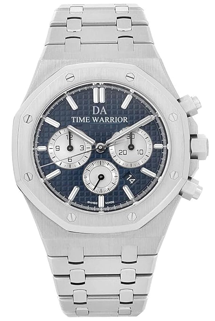DA Royalty Men's Chronograph Watch - 316L Stainless Steel Case, Blue Dial, Luxury AP Style Design - Perfect for Business, Formal Events & Everyday Wear