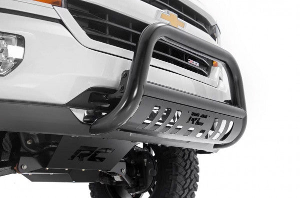 2007-2018 Chevy Avalanche 1500, Silverado, Suburban 1500, Tahoe, Yukon XL 1500 & 2007-2012 Cadillac Escalade Bull Bar - Heavy Duty Black Front Bumper Guard for Off-Road & Truck Protection (Fits 2WD/4WD)