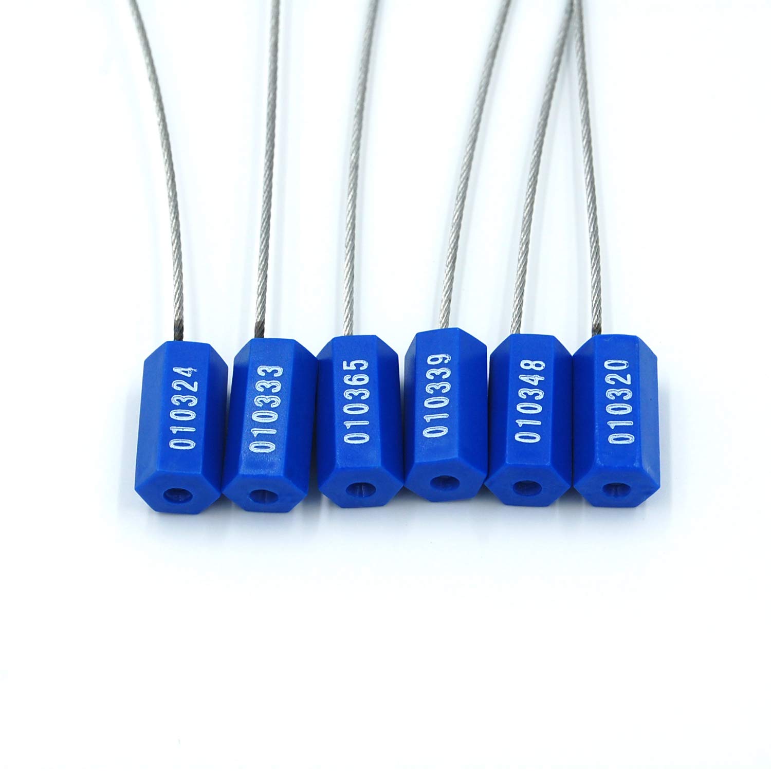 1000 Blue Steel Cable Seals - Heavy Duty Metal Security Seals with Unique Numbering, Tamper Proof & ISO 17712 Certified for Shipping Containers, Truck Trailers & Cargo Safety | Ideal for Logistics, Warehouse Security & Transportation Protection