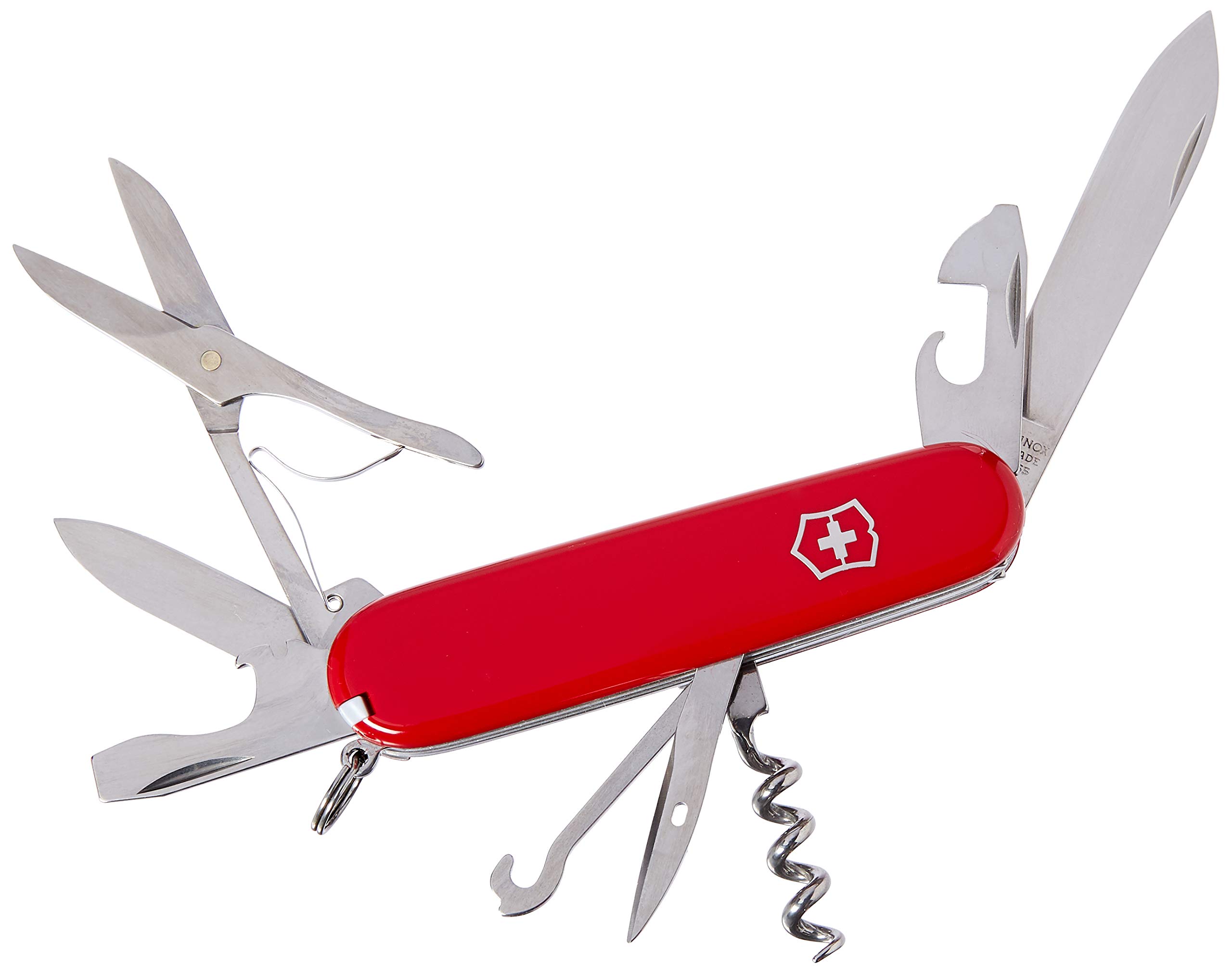 Victorinox Swiss Army Huntsman Pocket Knife - 15 Functions, Red/Medium - Perfect for Camping, Hiking & Everyday Carry (EDC)