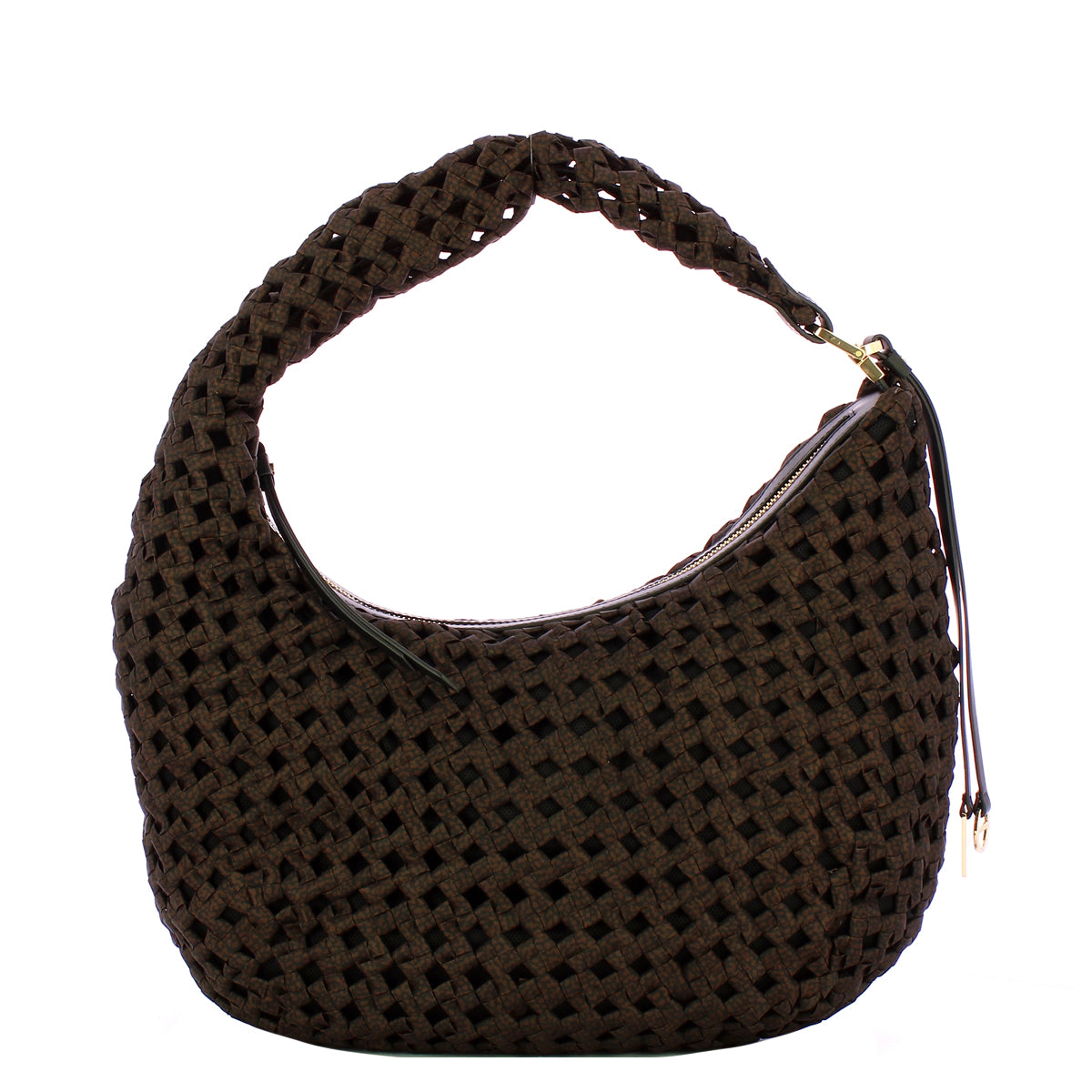 Borbonese La Nido Medium Hobo Bag in Testa Moro Nero Leather - 924827AH1 - Perfect for Work, Travel & Everyday Use